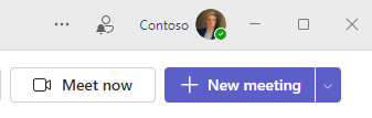 Meet now and New meeting buttons in Teams
