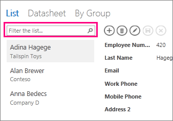 List view