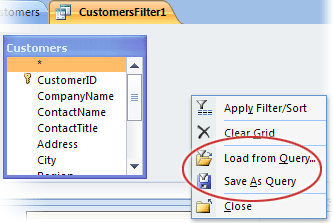 Special filter options