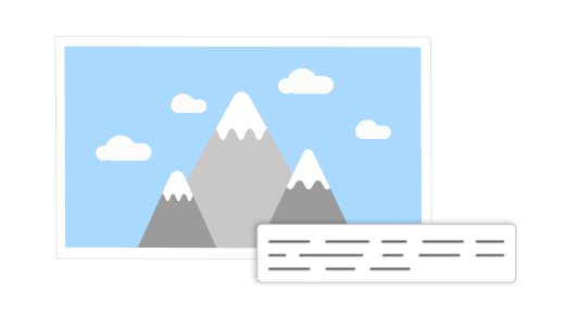 Illustration of an image with adjacent text lines.