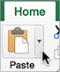 Arrow next to the Paste button
