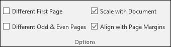 Header and Footer options in the Design tab on the ribbon