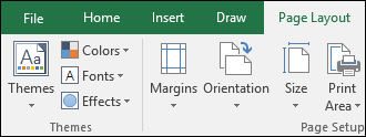 Page Layout tab on the Ribbon