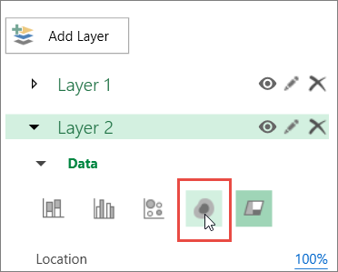 Screenshot that shows Heat Map icon in Layer Pane.