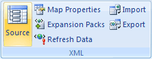 Screenshot that shows XML group in Ribbon.