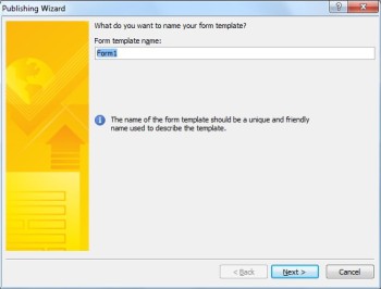Publishing Wizard field for an e-mail form template name