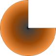 Shape with a custom orange gradient fill