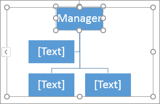 Typing in a box in a SmartArt graphic