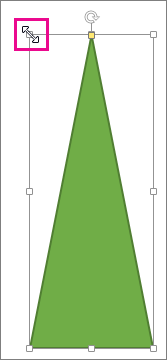 Shape with highlighted sizing handle
