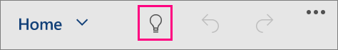Shows the Tell Me icon in Office for Windows 10 Mobile