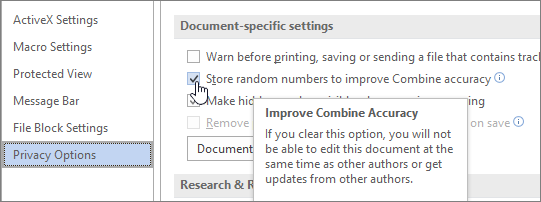 Setting for storing random numbers