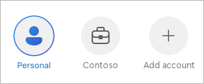 Switching between accounts in the OneDrive mobile app.