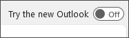 Screenshot of Try the new Outlook toggle.