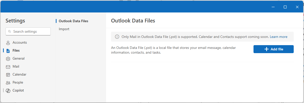 Open PST file