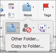 Move or copy messages between folders