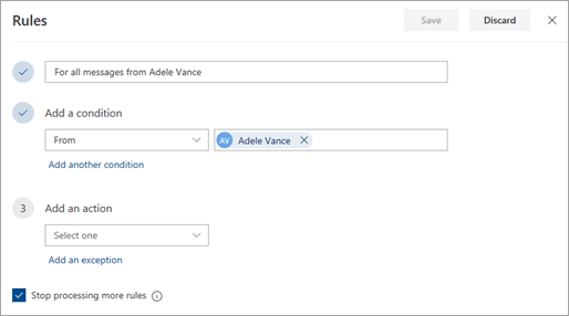 A screenshot of the rules settings page.