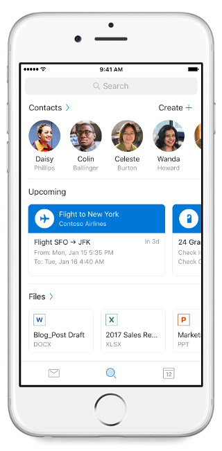 Shows a mobile screen, with the Files section at the bottom.
