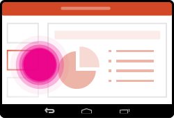 Tap a slide thumbnail to change slides on Android