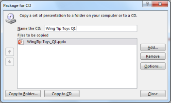 Package a presentation for CD