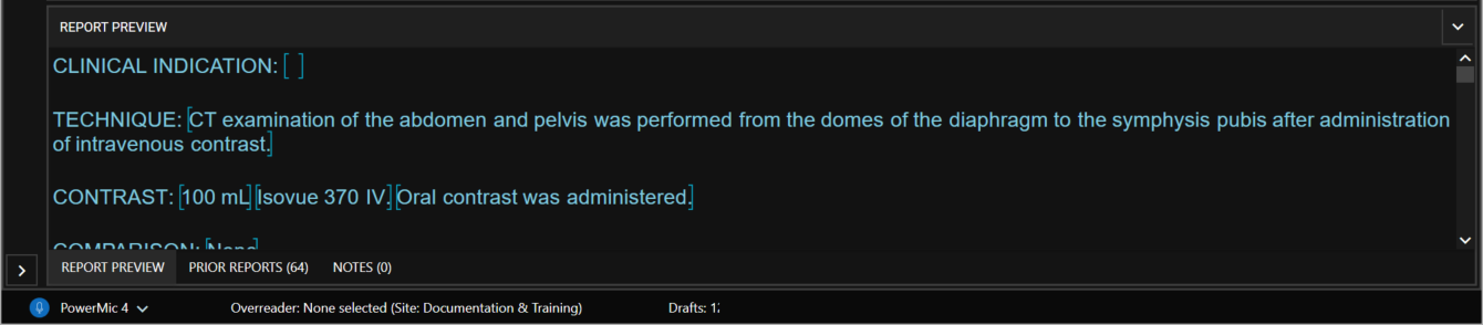 Image displaying the bottom pane and Status Bar.