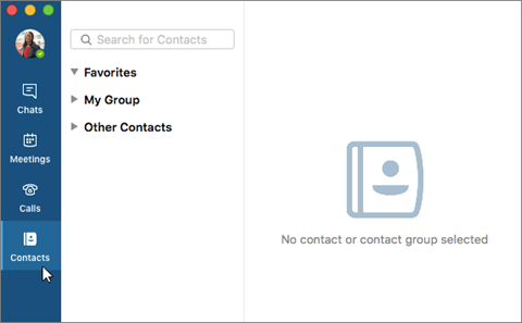 Contacts tab