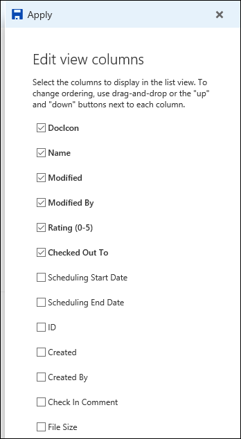 Edit current view option in a document library