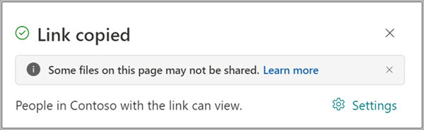 Share menu with Share page, Copy link to page, Send to email, and Viva Engage options.