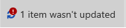 Item not updated message and icon