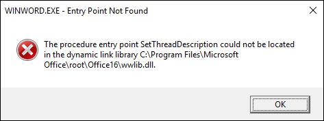 Error opening word docs