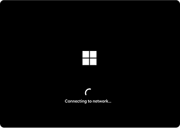Windows recovery screen displaying Connecting to network