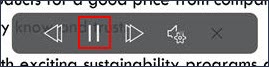 Android Read Aloud controls with Pause highlighted