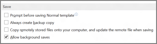 Word 2013 save options