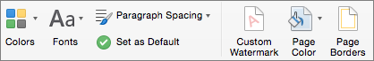 Screenshot shows options for customizing a theme on the Design tab.